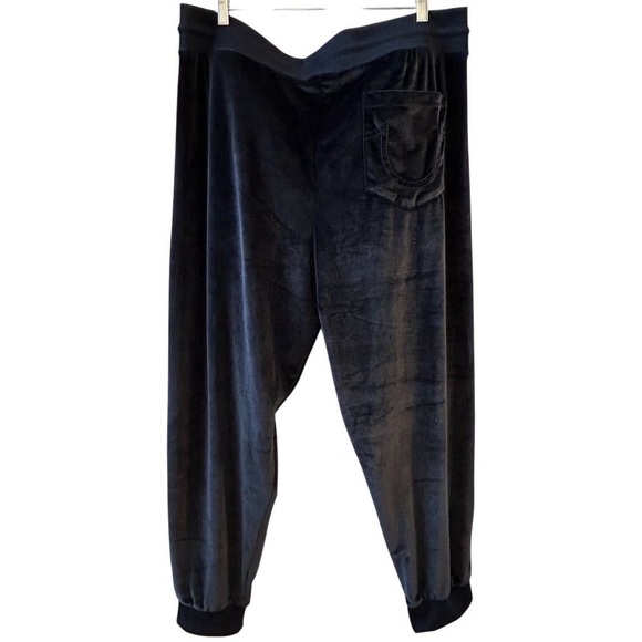True Religion Men's 3XL Blue Velour Jogger Pants Elastic Waist 28" Inseam - Picture 4 of 11